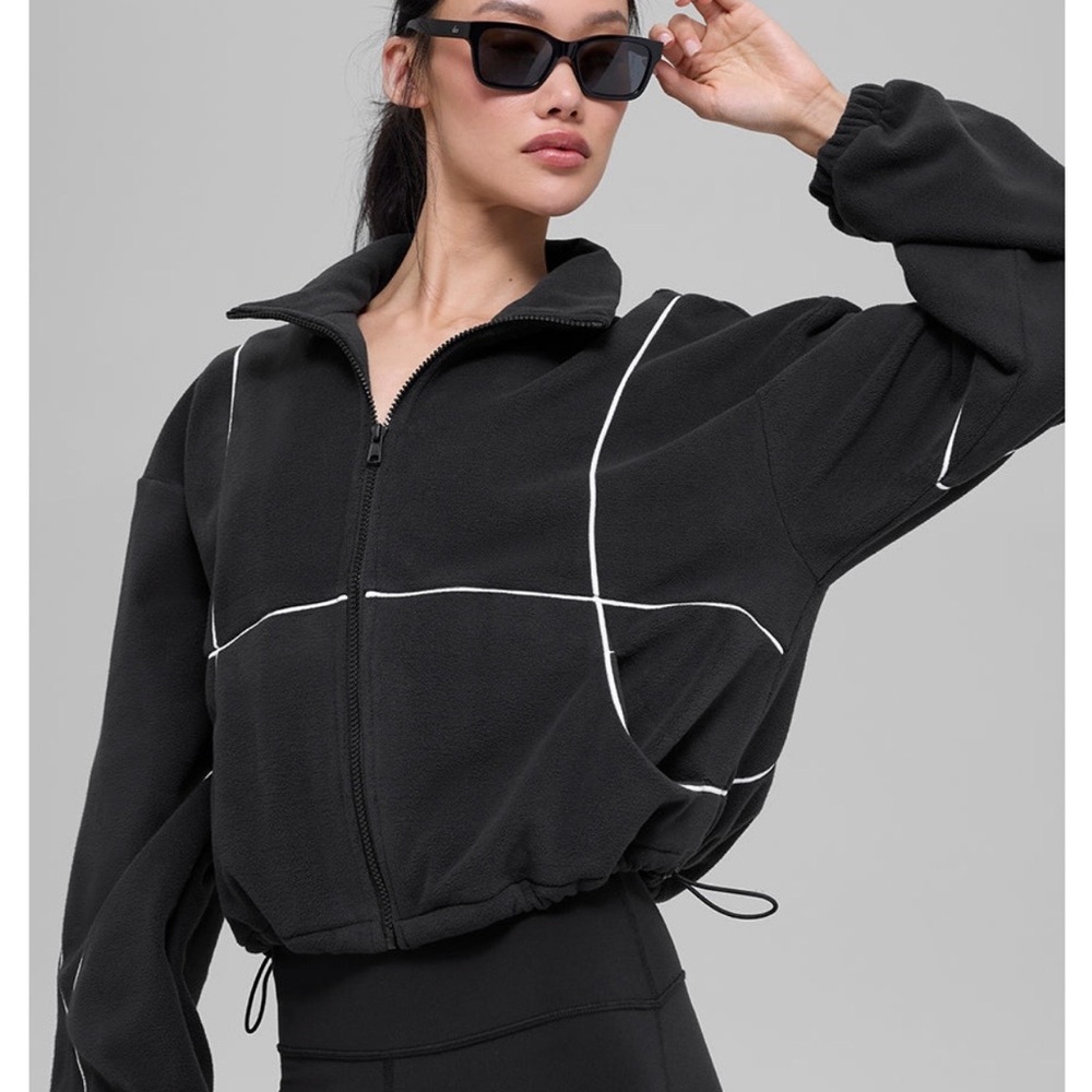 ALO YOGA NWT POLAR FLEECE Zip-Up Jacket with White Accents SOLD OUT XS